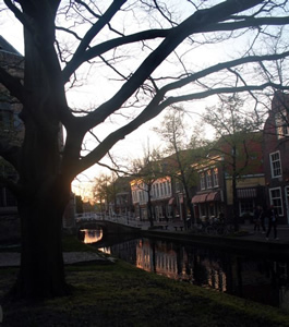 olanda Delft al tramonto