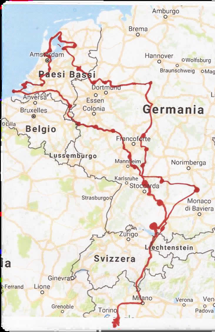 mappa tour germania olanda