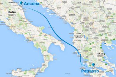 mappa ancona patrasso via mare