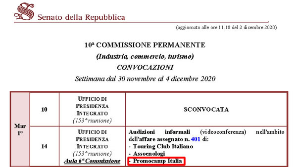 promocamp italia convocazione commissione senato 1